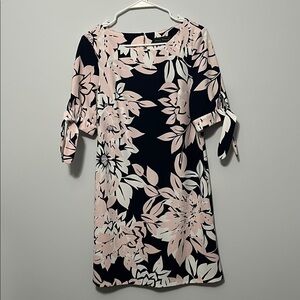 Jessica Howard Pink and Black Floral Long Sleeve Dress